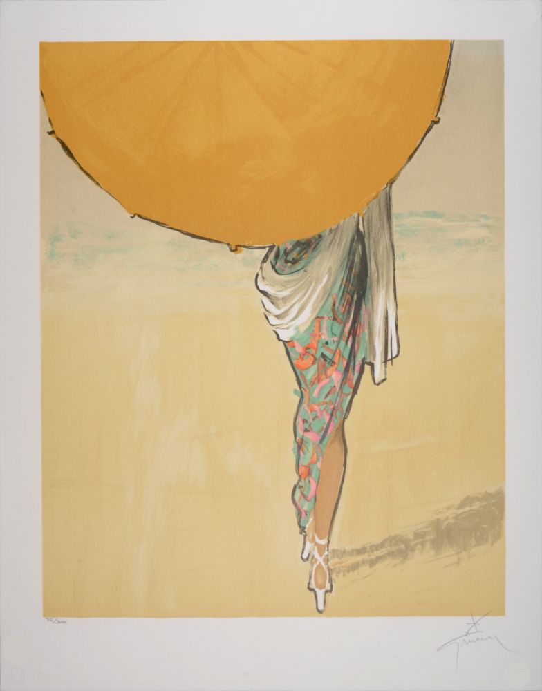 Lithograph Gruau - Femme à l'ombrelle, 1990 - Hand-signed!