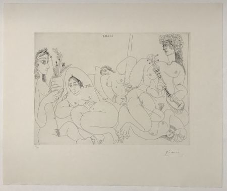 Aquatint Picasso - Femmes faisant la sieste au soleil