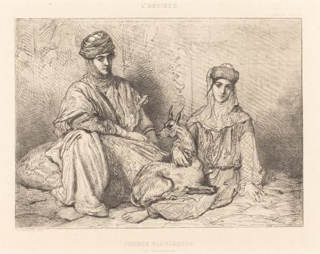 Etching Chassériau - Femmes mauresques (de Constantine)