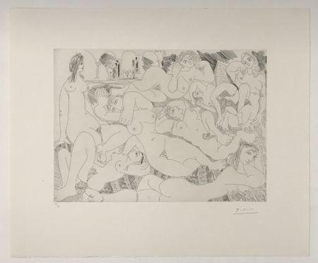 Aquatint Picasso - Femmes Prenant Le Soleil a la Piscine