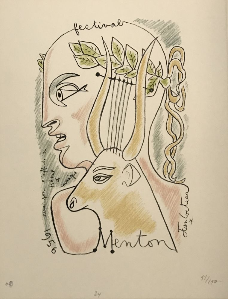 Lithograph Cocteau - Festival de Musique Menton