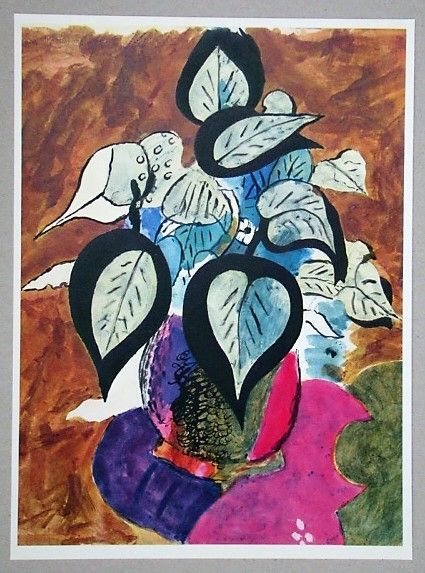 Lithograph Braque (After) - Feuillage en couleurs