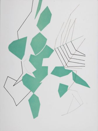Lithograph Beaudin - Feuilles évadées, 1972