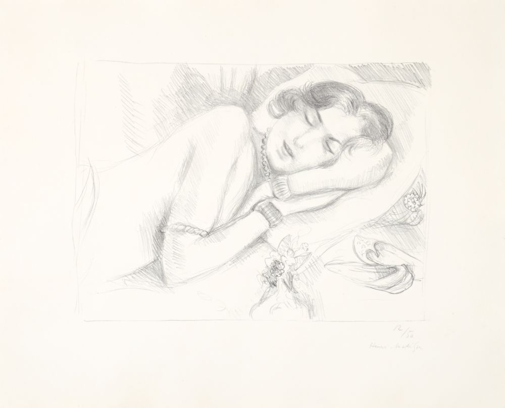 Lithograph Matisse - Figure endormie aux babouches