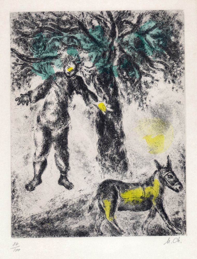 Engraving Chagall - Fin d'Absalom