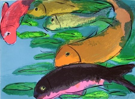 Lithograph Ting - Fisches