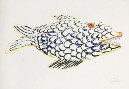 Lithograph Calder - Fish