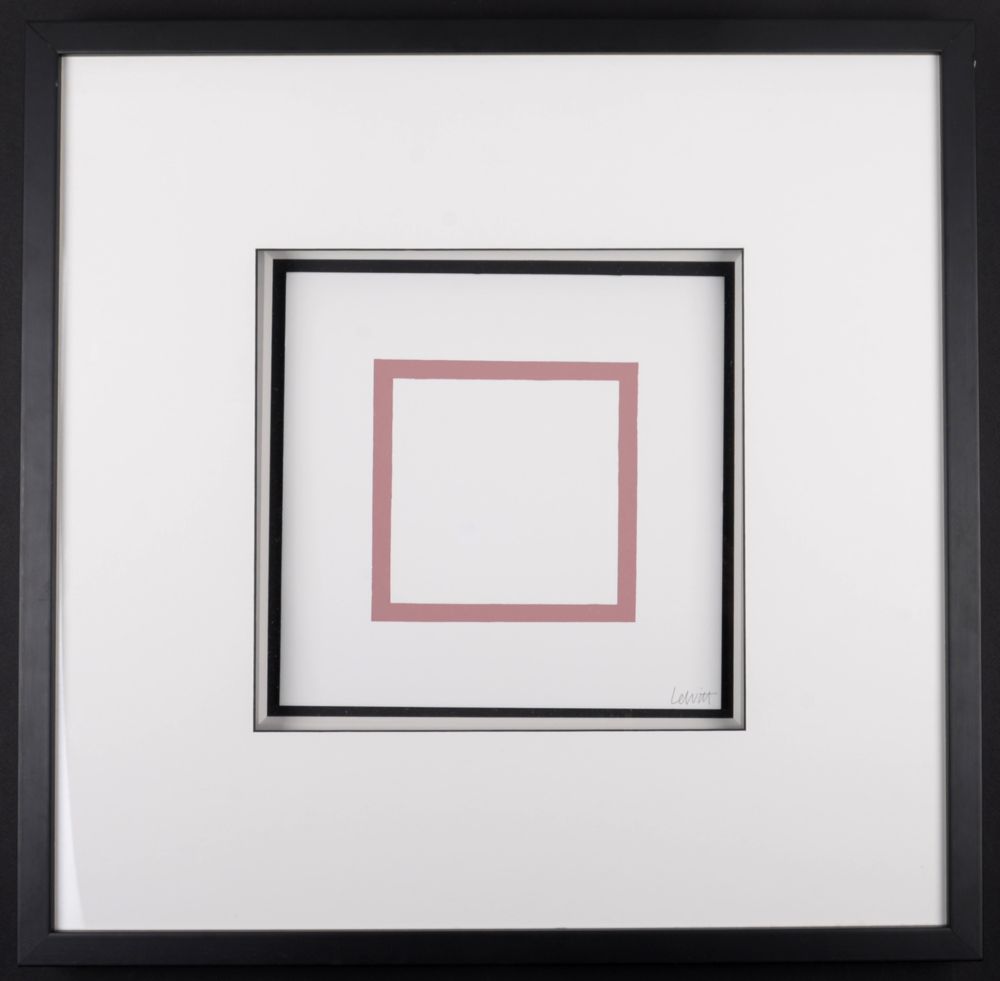 Screenprint Lewitt - Five Geometric Figures in Five Colors, Plate #4, 1986 - Hand-signed & framed
