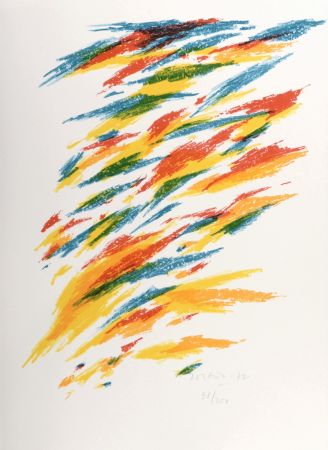 Lithograph Dorazio - Flames, 1972 - Hand-signed