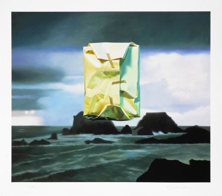 Numeric Print Edelmann - Flashlighted floate parcel in stormy ocean and sky