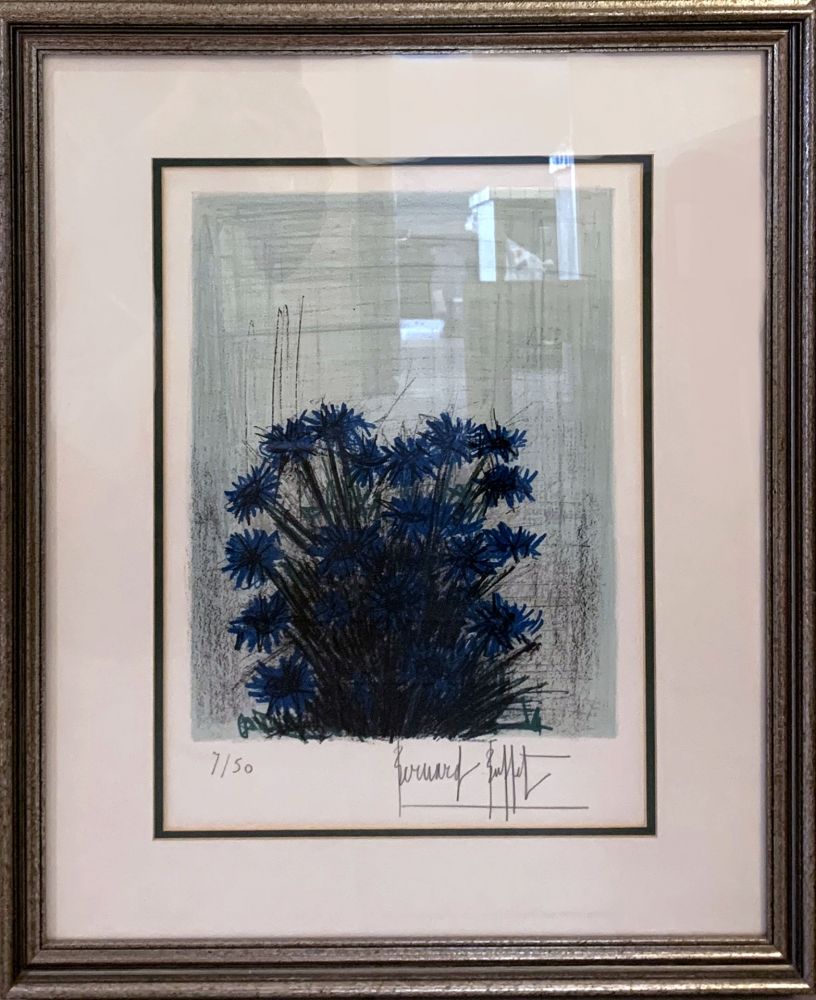 Lithograph Buffet - Fleur Bleu (Blue Flowers)