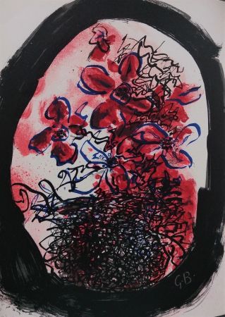 Lithograph Braque - Fleurs