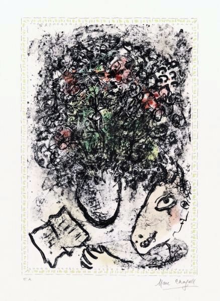 Lithograph Chagall - Fleurs d'art