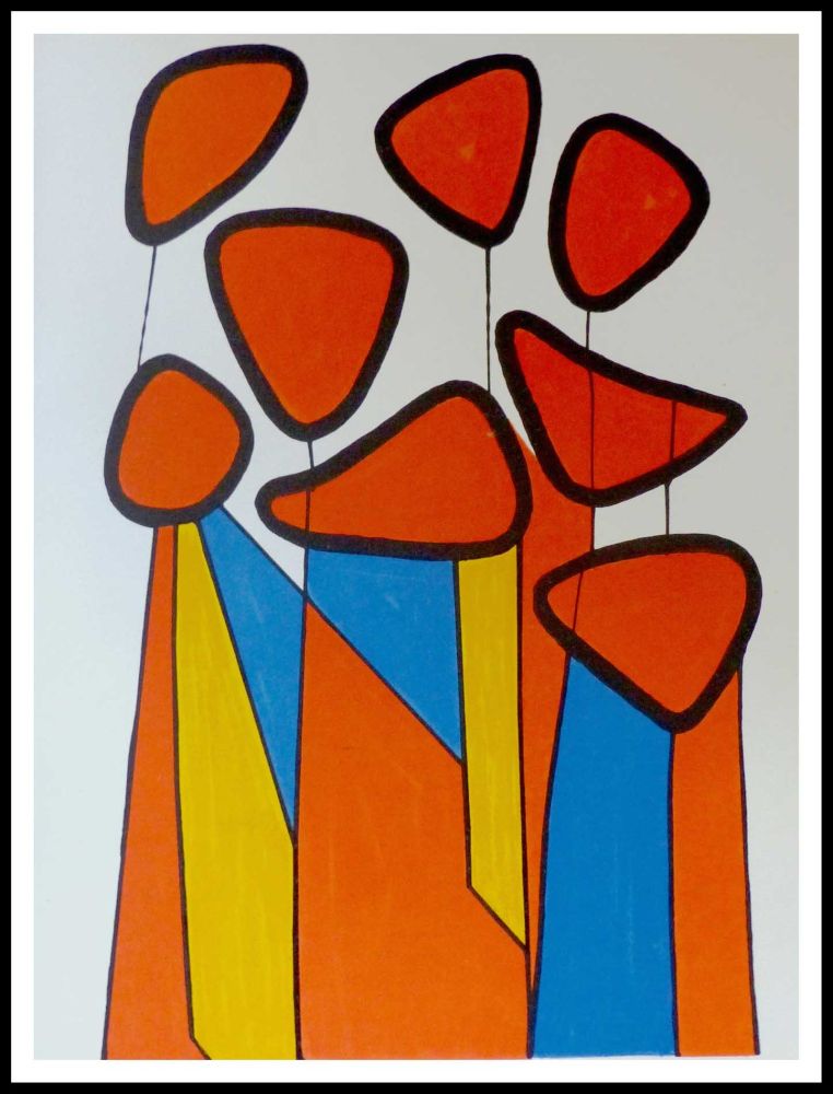 Lithograph Calder - Fleurs de courge