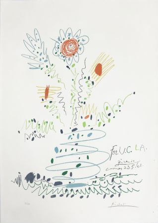 Lithograph Picasso - Fleurs (for UCLA)