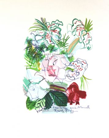 Lithograph Dufy - Fleurs Peintes en Maniere de Dedicace