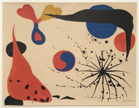 Lithograph Calder - Flies in the Spider Web