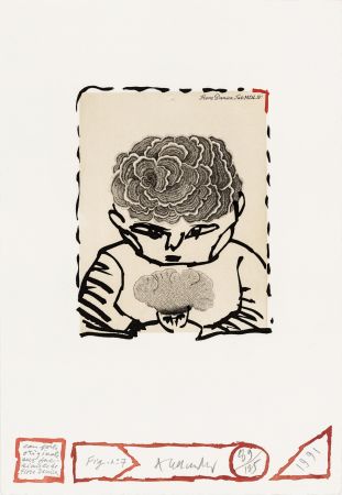 Engraving Alechinsky - Flore danoise 07 - L'enfant sourcier