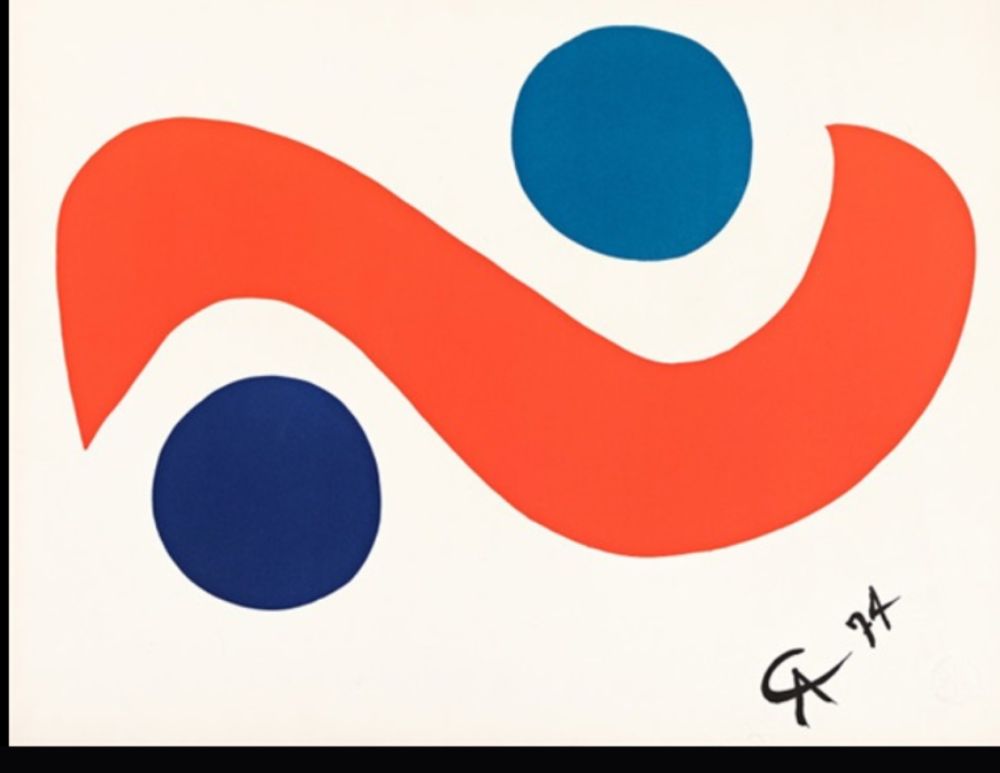 Lithograph Calder - FLYING COLORS (planche 3) 1974