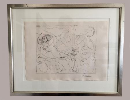 Lithograph Picasso - Flûtiste et trois Femmes nues' de la 'Suite Vollard', 1932