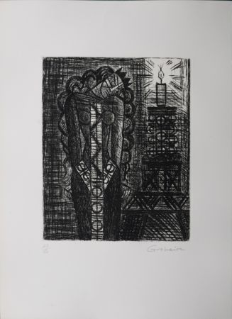 Lithograph Gromaire - Folie de la Reine, 1958