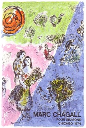 Lithograph Chagall - Four seasons
