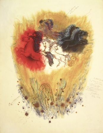 Lithograph Rubin - Four Spirits of the Heavens – From the Portfolio Visions of the Bible