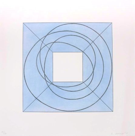 Etching And Aquatint Mangold - Framed Square with Open Center (A)