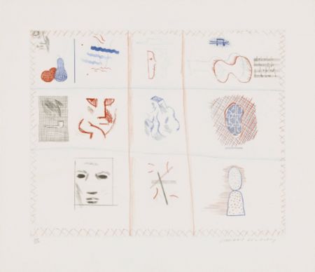 Etching And Aquatint Hockney - Franco-American Mail (from The Blue Guitar portfolio)