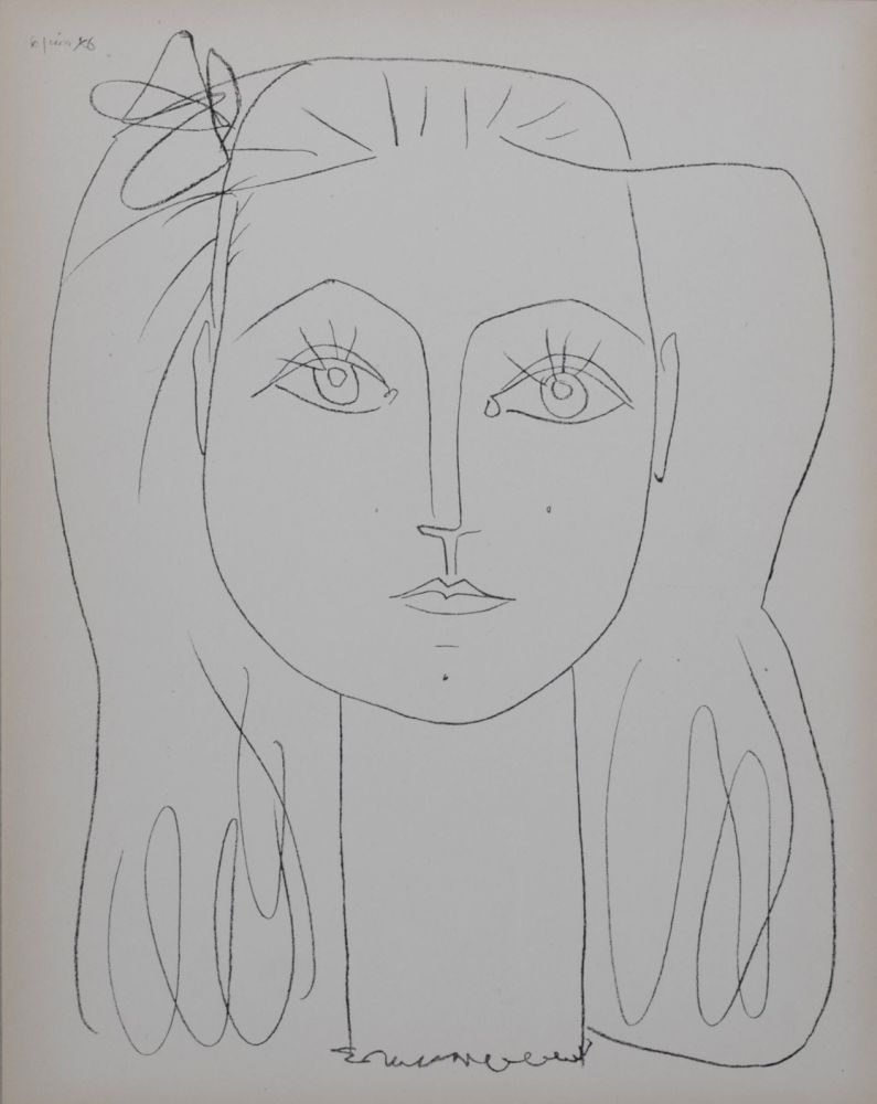 Lithograph Picasso - Françoise avec un nœud dans les cheveux