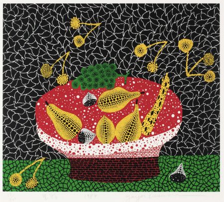 Screenprint Kusama - Fruits by Yayoi Kusama is a screenprint 