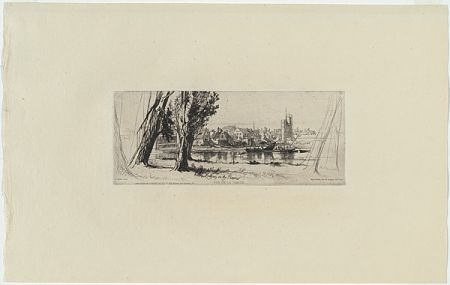 Etching Haden - Fulham on the Thames, in 