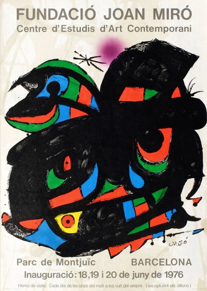 Poster Miró - FUNDACIO JOAN MIRO - INAUGURACIO. BARCELONA. Affiche originale de 1976.