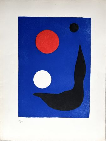 Etching And Aquatint Calder - FÊTES. Aquatinte n° 1 de la suite pour les poèmes de Prévert(1971)