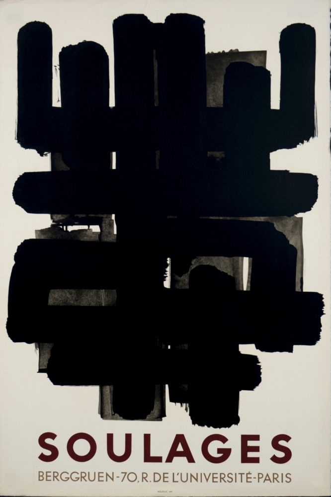 Lithograph Soulages - Galerie Berggruen, 1958 - Deluxe edition!