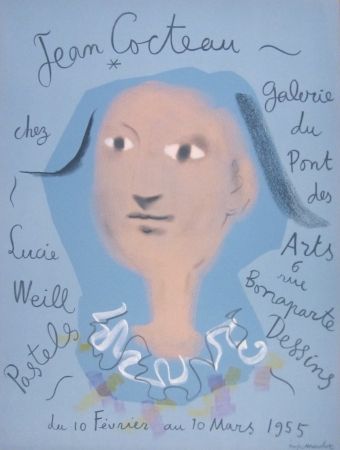 Lithograph Cocteau - Galerie du Pont des Arts, chez Lucie Weill