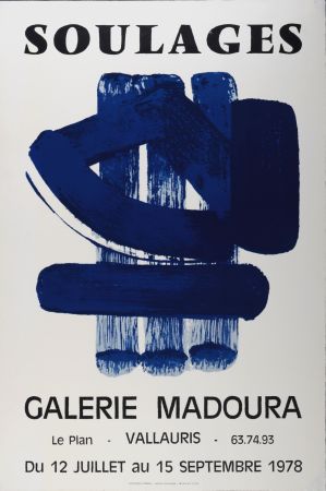 Lithograph Soulages - Galerie Madoura 1978 - Scarce!
