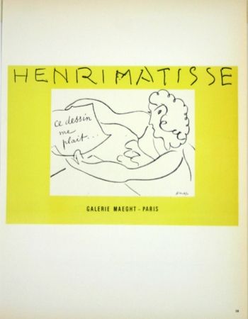 Lithograph Matisse - Galerie Maeght  Ce Dessin me Plait
