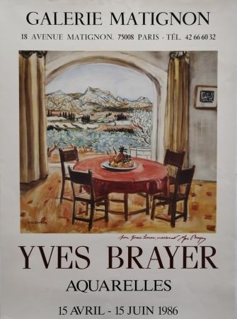 Poster Brayer - Galerie Matignon - 1986 - Aquarelles