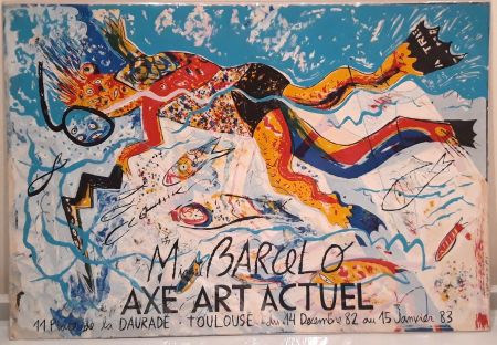 Lithograph Barcelo - Galeríe Axe Art Actuel - Toulouse 1983