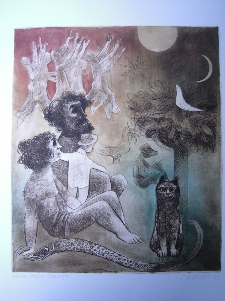 Etching And Aquatint Finsterer - Gebt uns Frieden / Give Us Peace