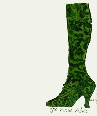 Lithograph Warhol - Gee, Merrie Shoes (Green)