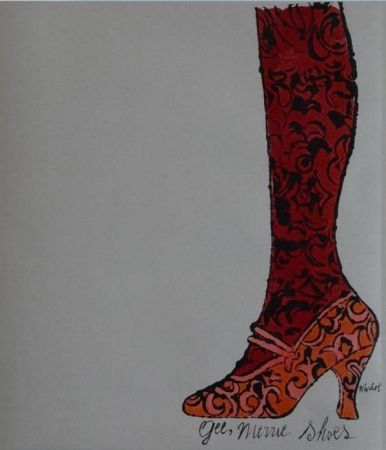 Lithograph Warhol - Gee, Merrie Shoes (Red)