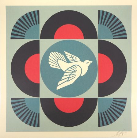 Screenprint Fairey - Geometric Dove - Black