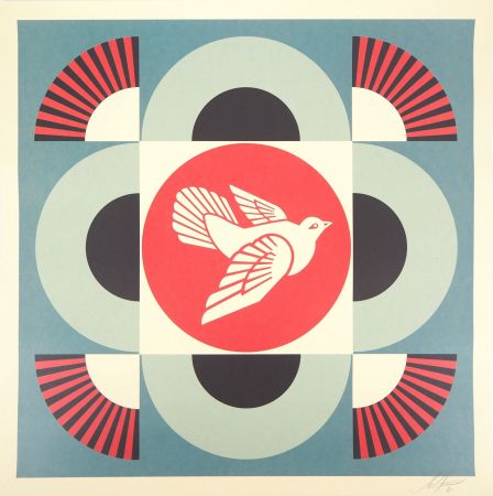Screenprint Fairey - Geometric Dove - Blue