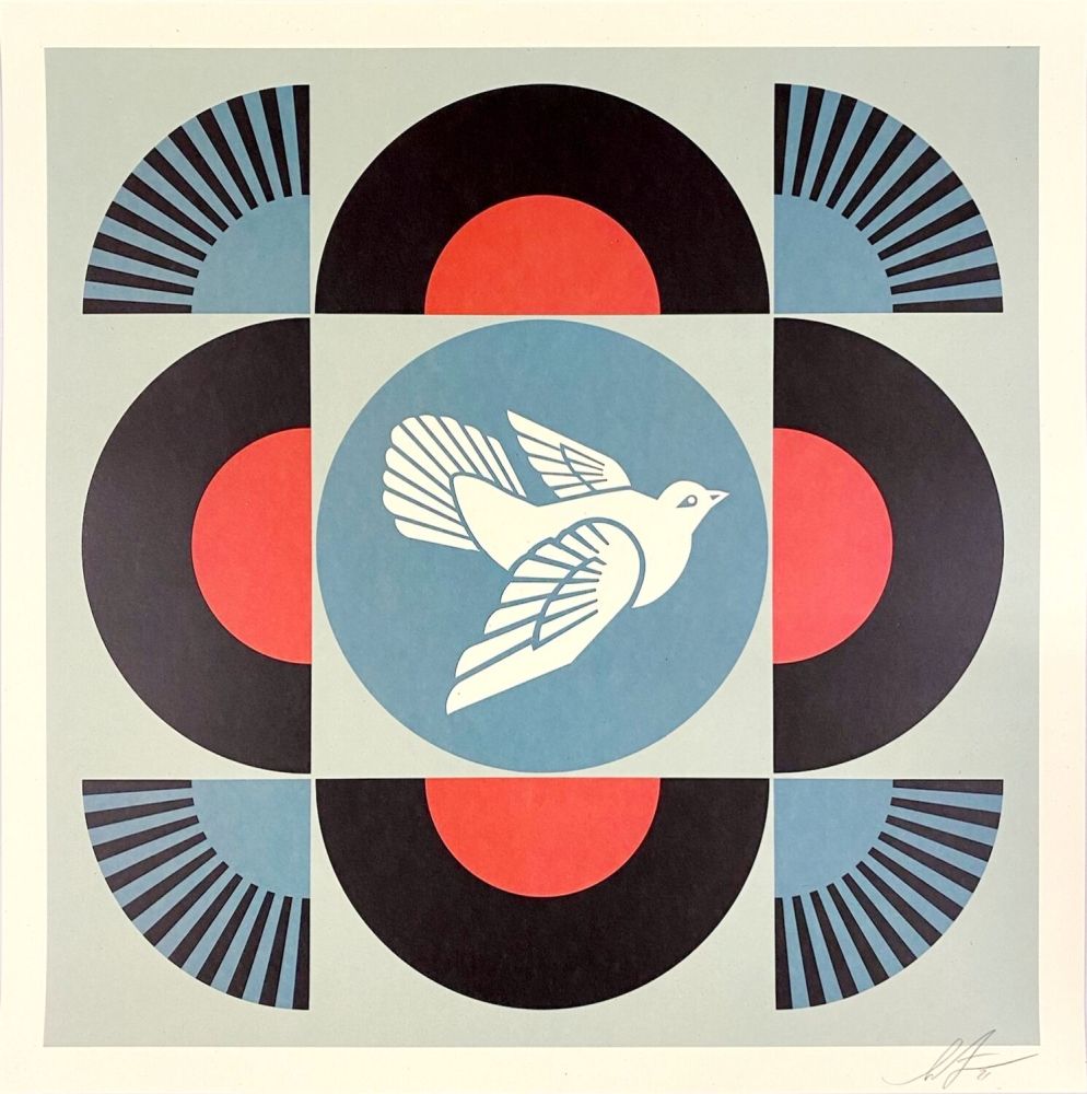 Lithograph Fairey - Geometric Dove (Black)