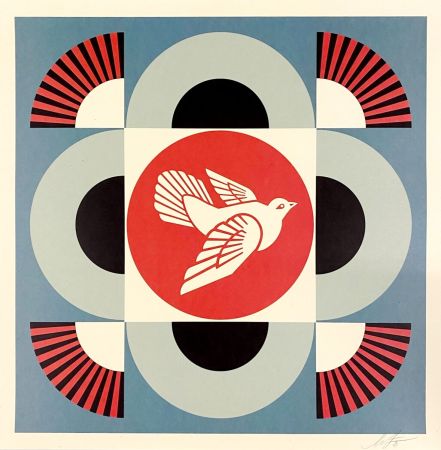 Lithograph Fairey - Geometric Dove (Blue)