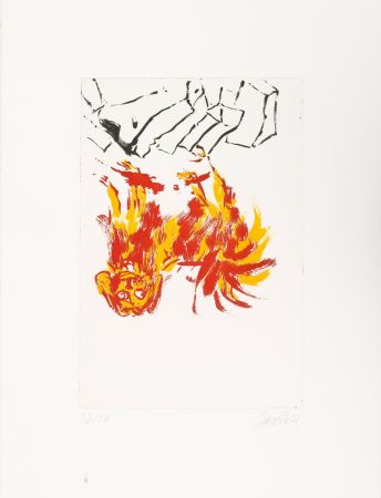 Etching Baselitz - Georg Baselitz (1938) - Tama 2 - Etching and aquatint on paper - 2002
