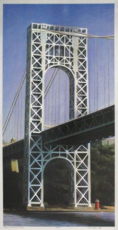 Lithograph Haas - George Washington Bridge