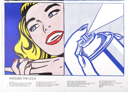 Lithograph Lichtenstein - Girl & Spray Can, 1964